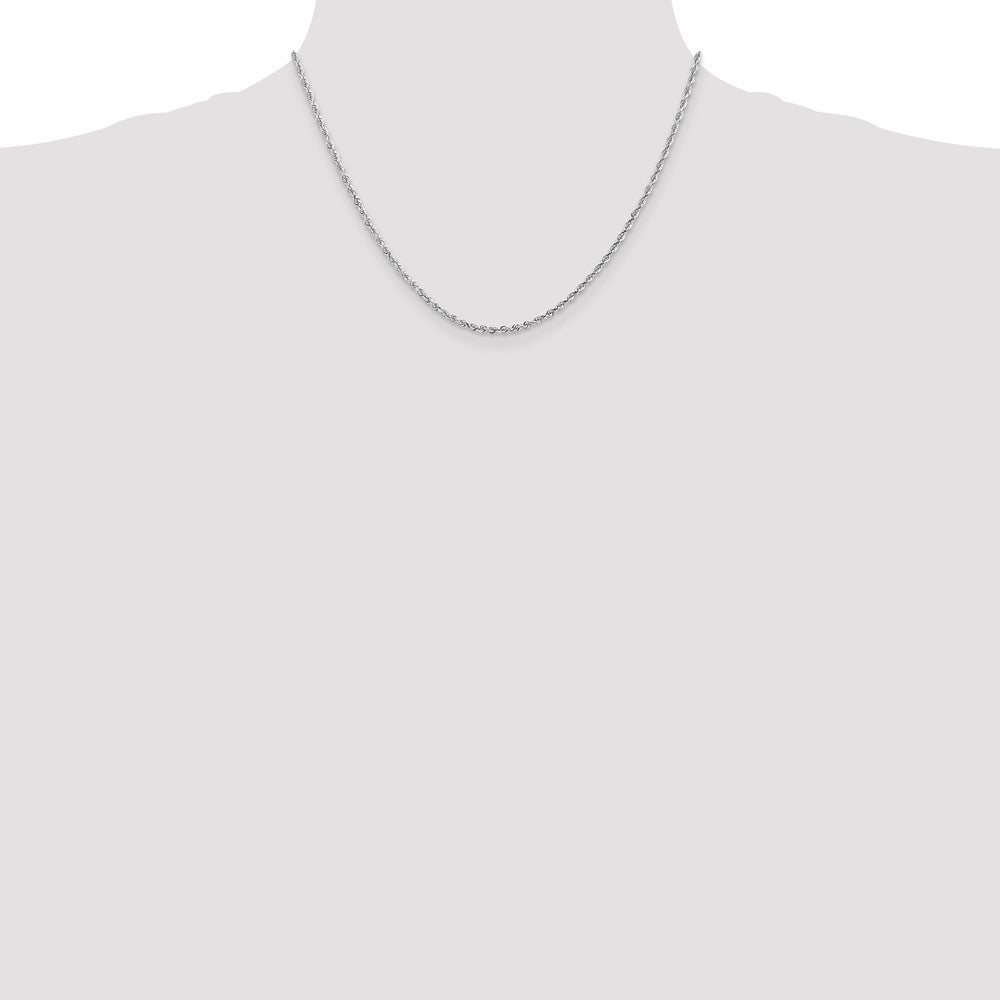 10k White Gold 2.25mm D/C Quadruple Rope Chain
