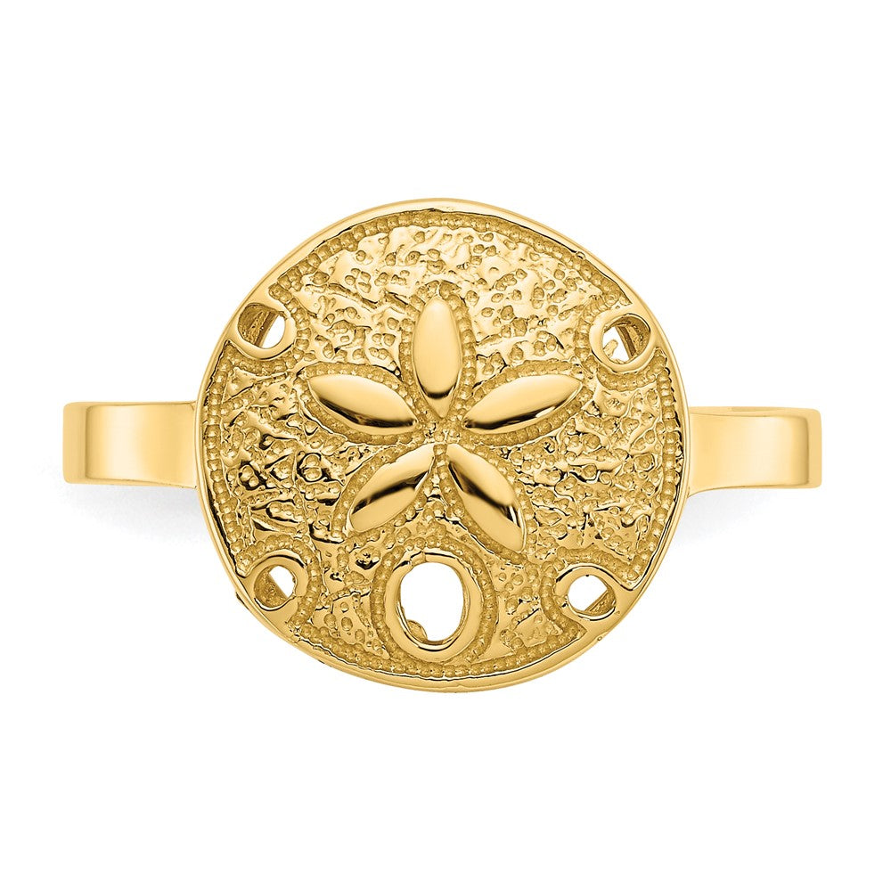 14k Polished Sand Dollar Ring Size 7
