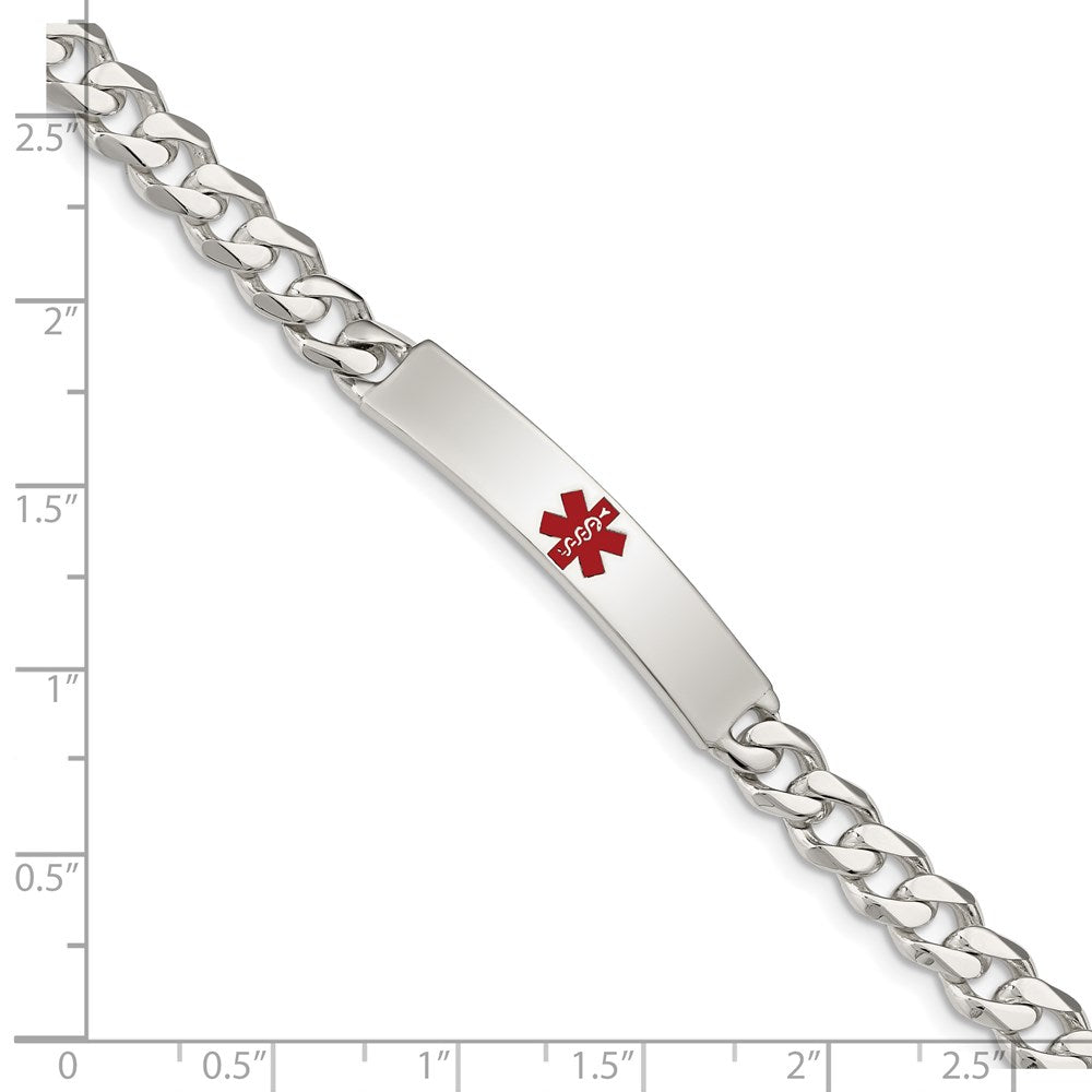 Sterling Silver Polished Medical Curb Link ID Bracelet 7.5 inches