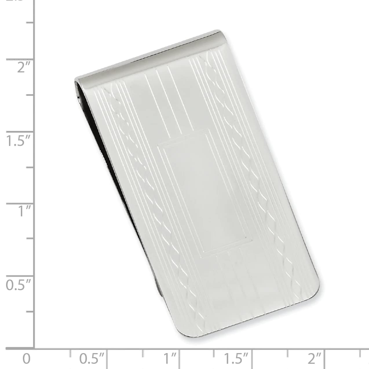 Primal Gold Rhodium-plated Kelly Waters Patterned Edge Money Clip