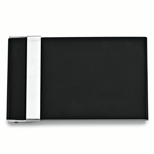Black-plated Vertical Opening Business Card Case QGM16762