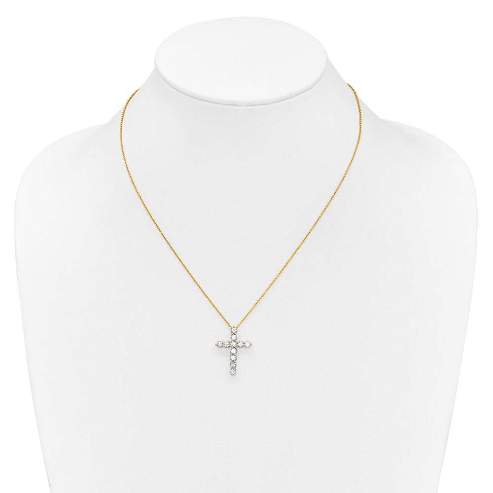 True Origin 14k 1 1/2 carat Lab Grown Diamond VS DEF 18 inch Cross Pendant Necklace