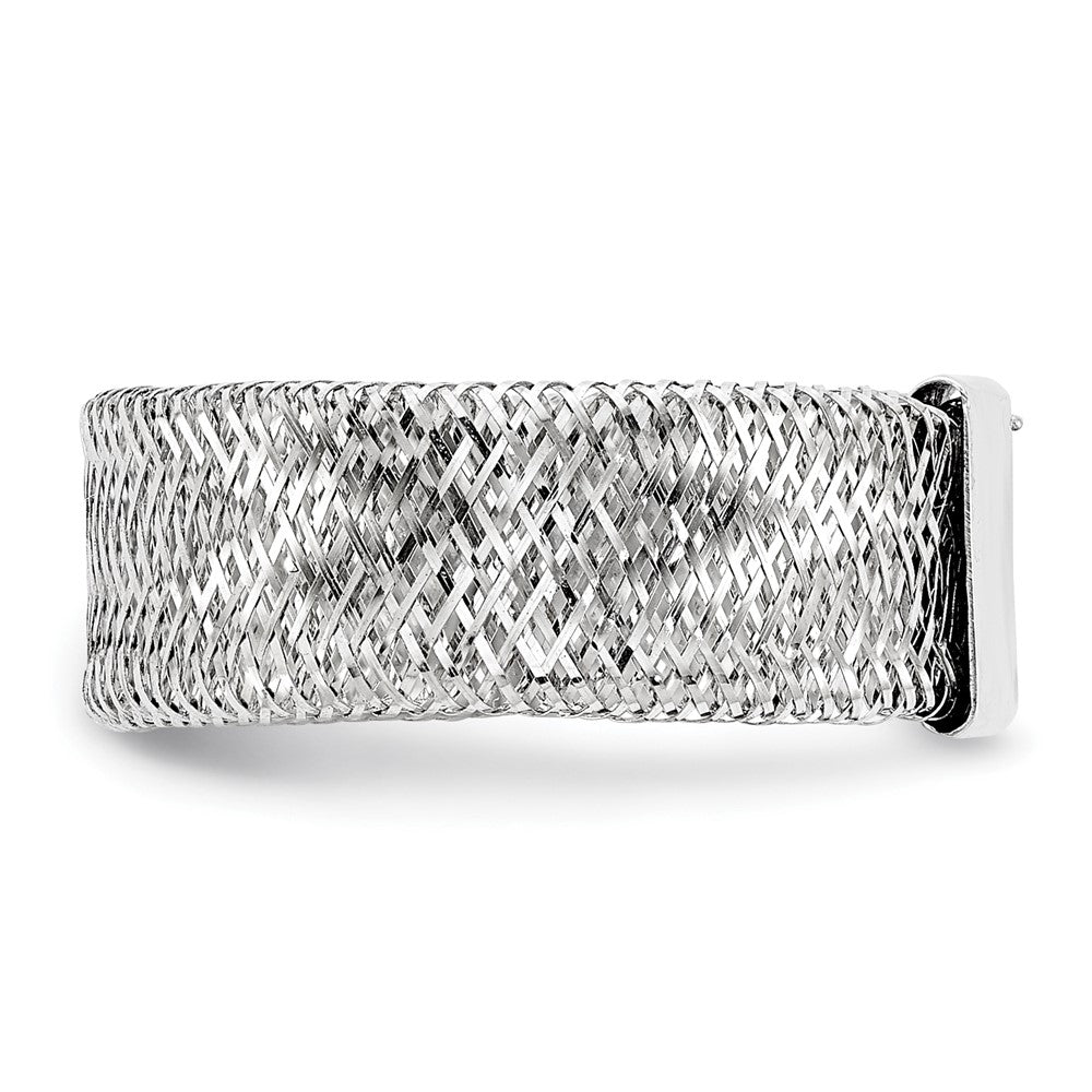 14k w/White Rhodium-plating Stretch Ring