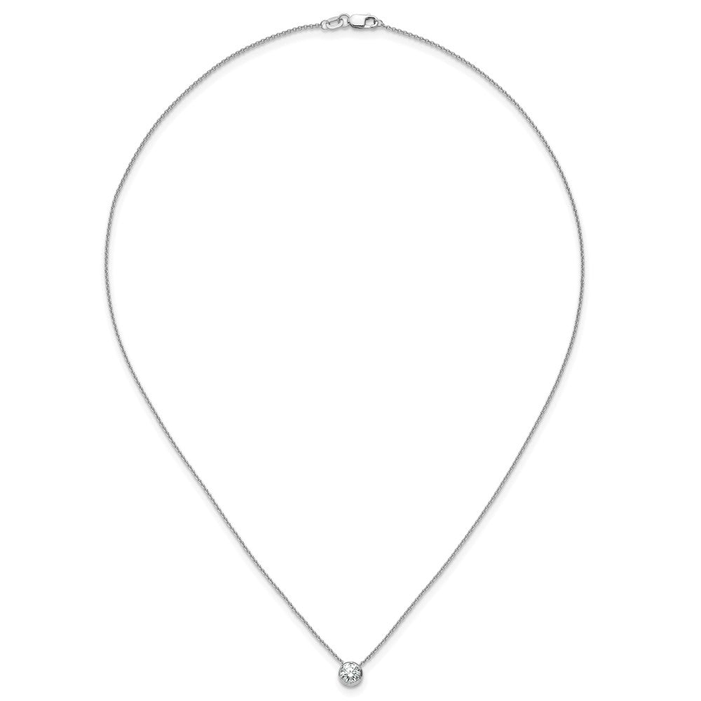 True Origin 14k White Gold 1/2 carat Lab Grown Diamond VS DEF 18 inch Solitaire Slide Necklace