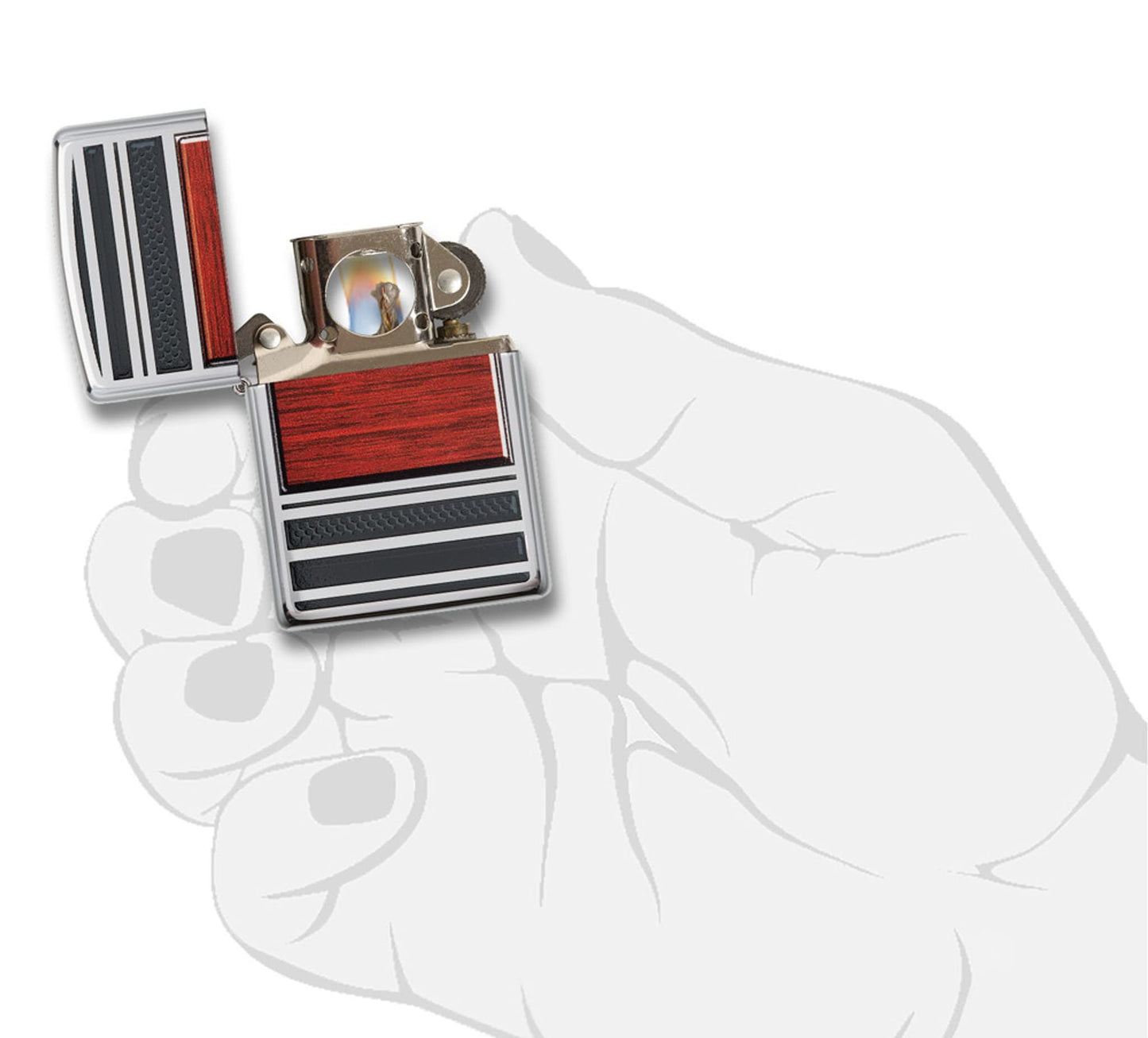 Zippo HP Chrome Pipe Wood Lighter