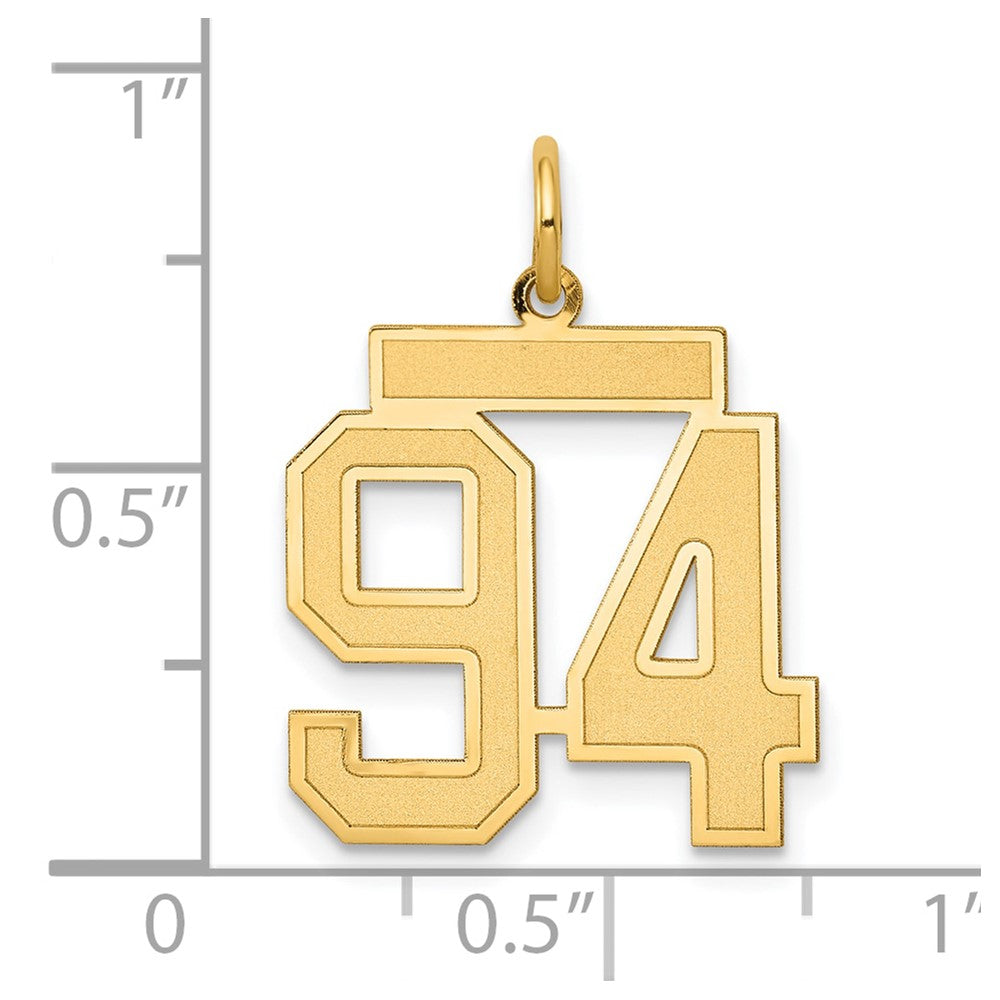 14k Medium Satin Number 94 Charm