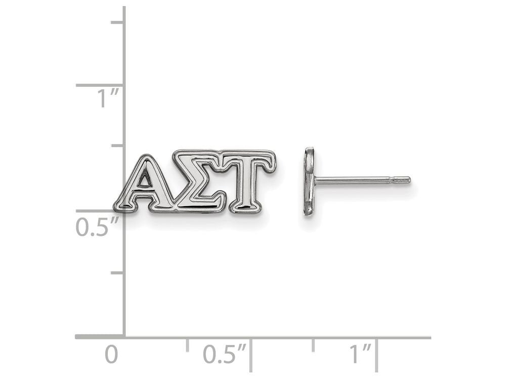 Sterling Silver Official Licensed Greek Sororities Alpha Sigma Tau (???) XS Post Earrings