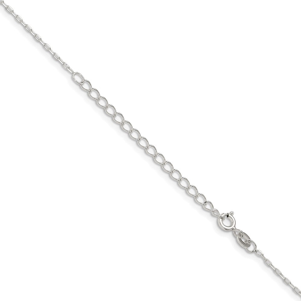 Sterling Silver 1mm Diamond-cut Long Link Cable Chain w/2in ext. 18 Inches