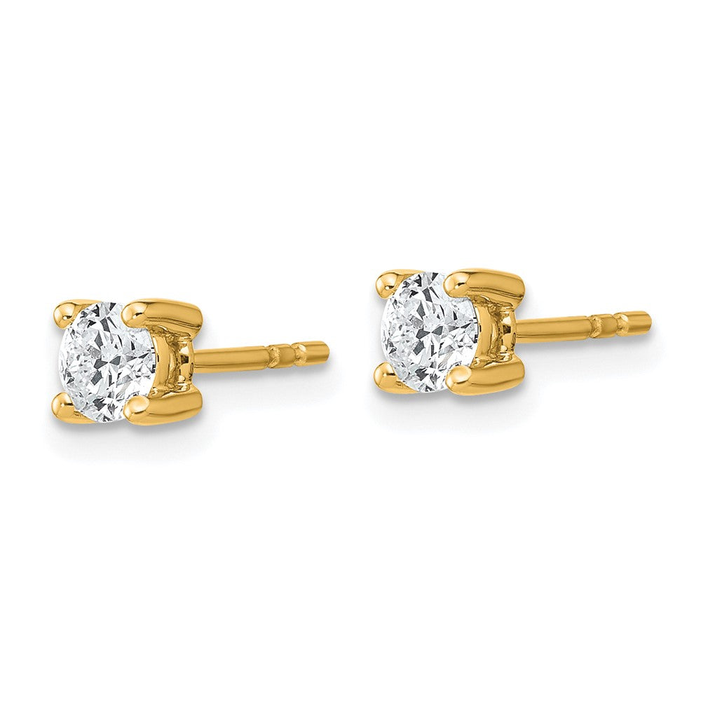 14k Yellow Gold 1/2 ctw Lab Grown Diamond VS+ F+ Round 4 Prong Heavy Wt. Stud Earrings