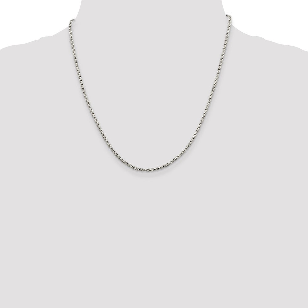 Sterling Silver 2.25mm Twisted Box Chain 20 Inches