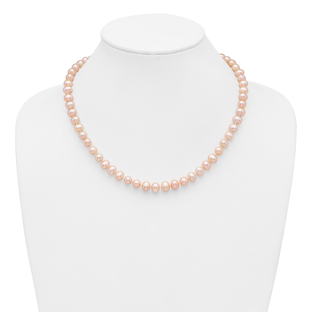 14k 7-8mm Pink Near-Round Freshwater Cultured Pearl 18 inch Necklace