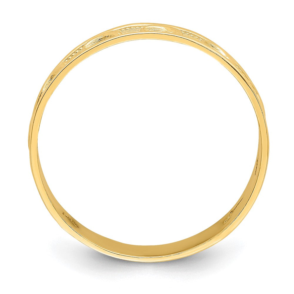 14K Gold Polished and Textured Dolphin Engraved Thumb Ring Size 8