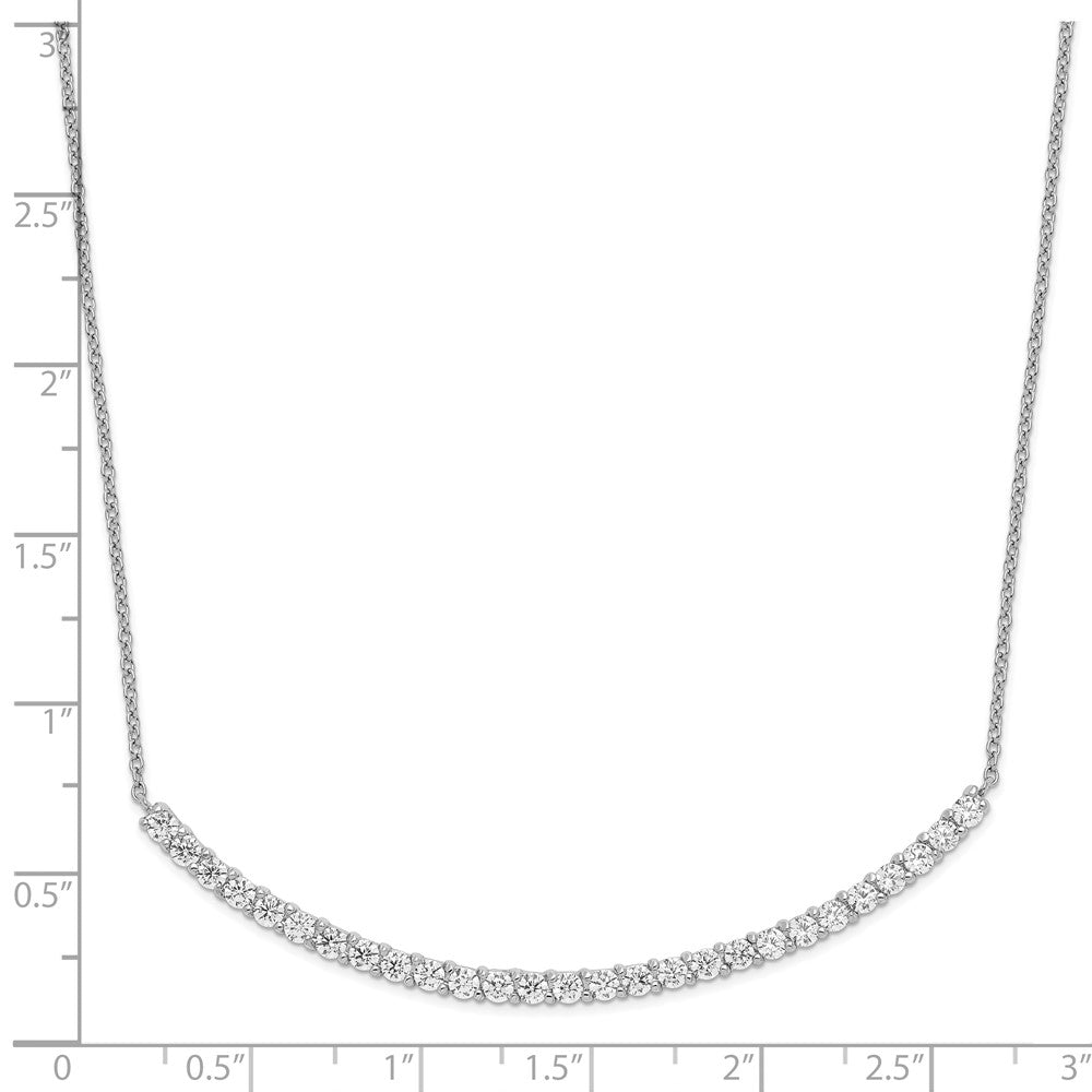 Cheryl M Sterling Silver Rhodium-plated Brilliant-cut CZ Curved Bar 18 Inch Necklace 18 Inches