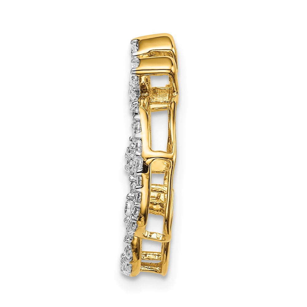 14k 3/8 carat Lab Grown Diamond VS/SI+ G+ Om Chain Slide Pendant
