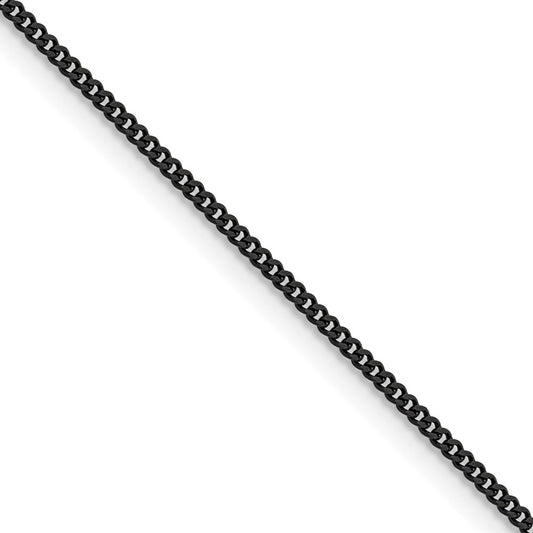 Chisel Stainless Steel Polished Black IP-plated 1.5mm 20 inch Curb Chain