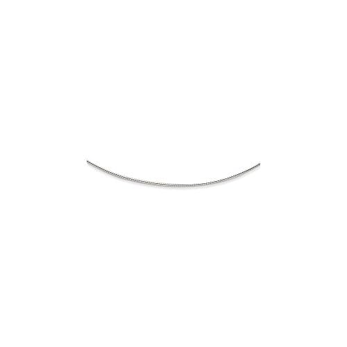 14k White Gold Polished 1.4mm 16 inch Round Omega Necklace