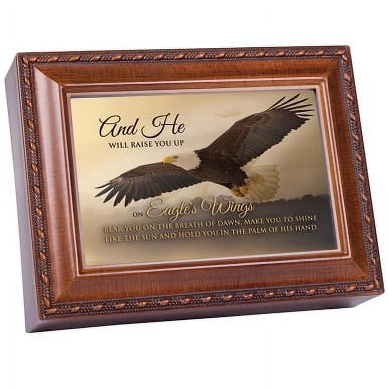 ON EAGLE'S WINGS Woodgrain Resin Music Box (Plays On Eagle's Wings) Q-GM22921
