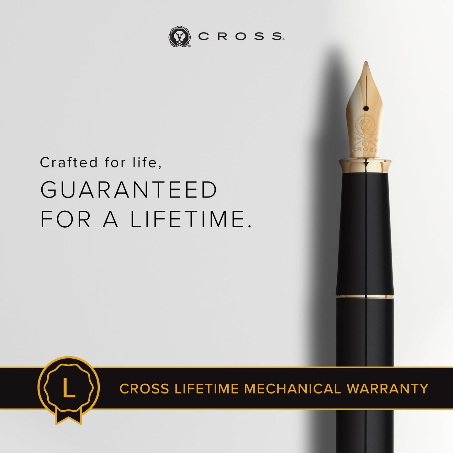 Townsend Black Lacquer with Gold Fountain Pen - Engravable Gift Item