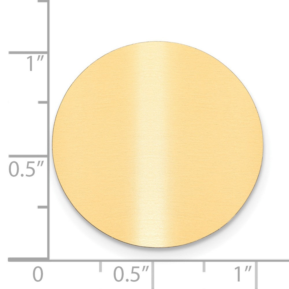 1 x 1 Round Satin Brass Plates-Set of 6