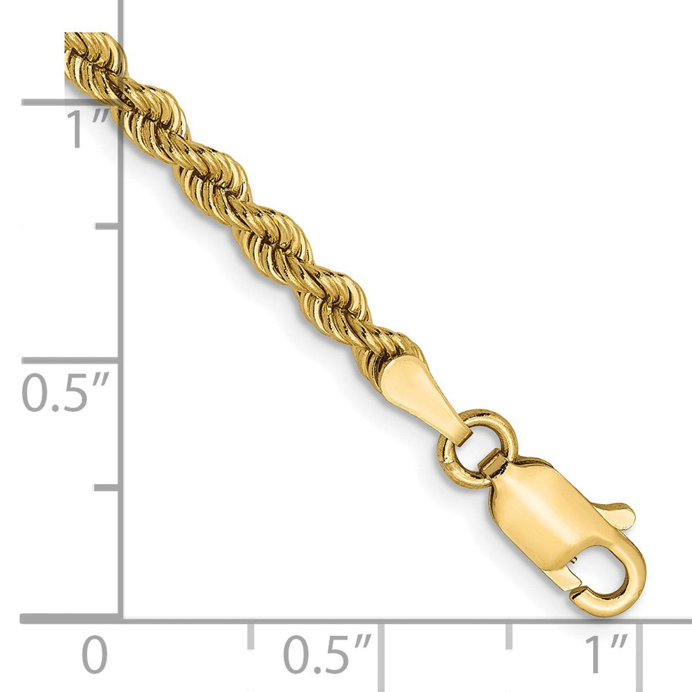 14K 2.75mm Solid Regular Rope Chain 7  inches