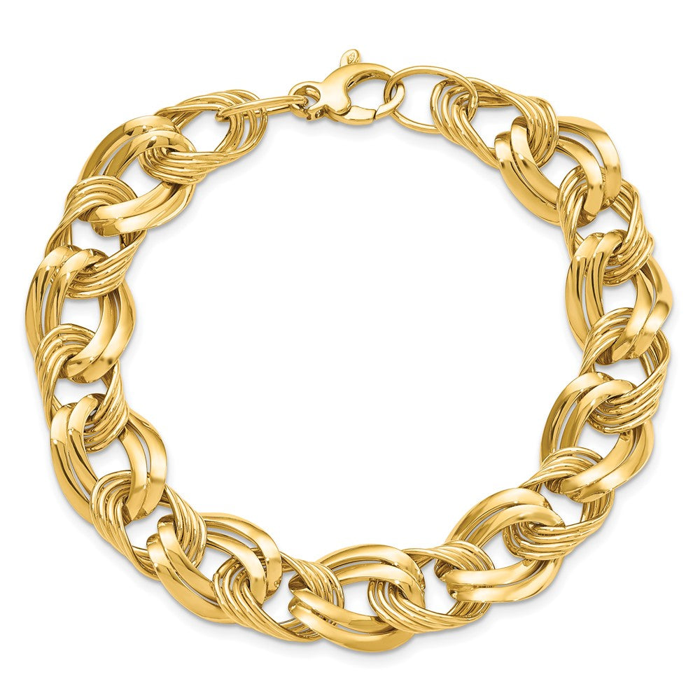 14K Polished Fancy Link Bracelet 8  inches