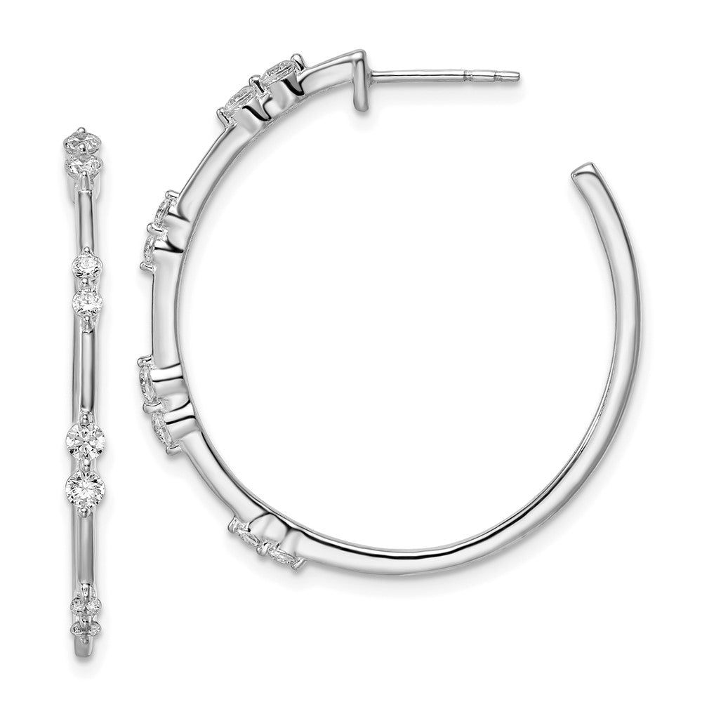 True Origin 14K White Gold 5/8 Carat Lab Grown Diamond VS+ F+ Post Hoop Complete Earrings