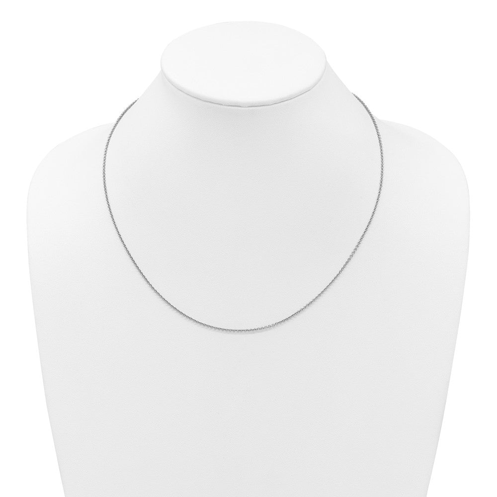 14K White Gold Adjustable 1.65mm Round Cable Chain