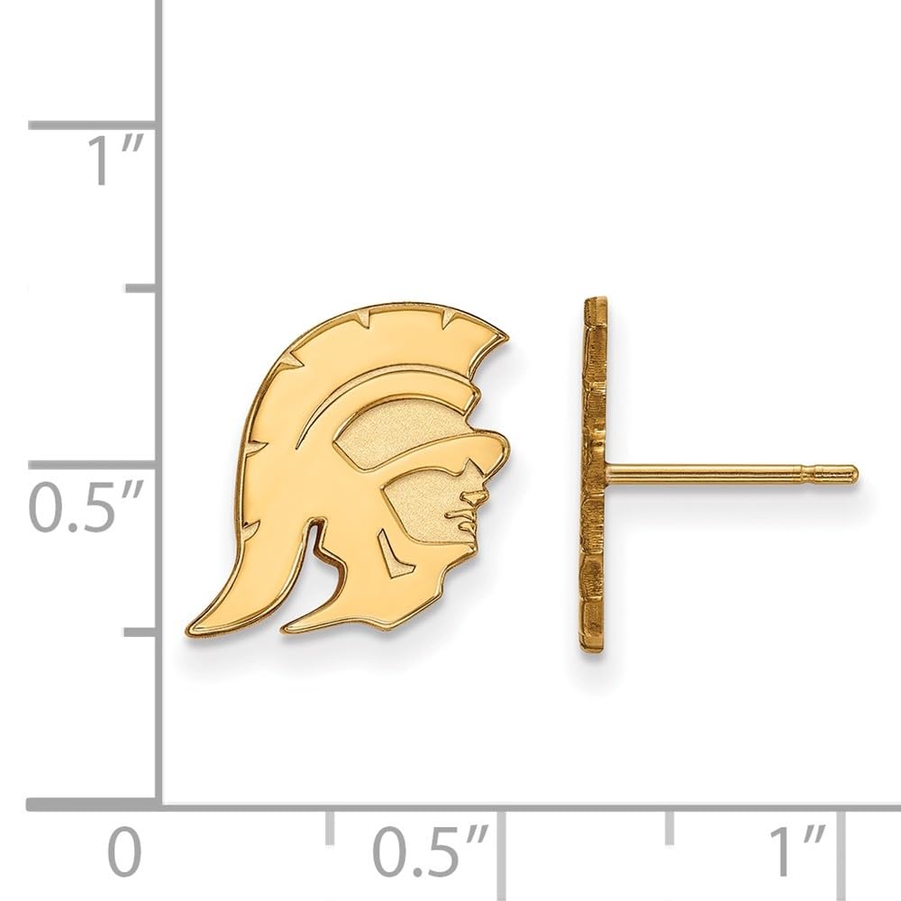 Logoart Sterling Silver Gp University Of Southern California Small Post Earrings