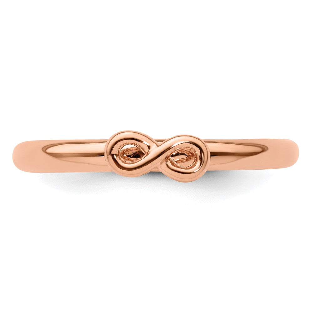 Sterling Silver Stackable Expressions Pink-plated Infinity Symbol Ring