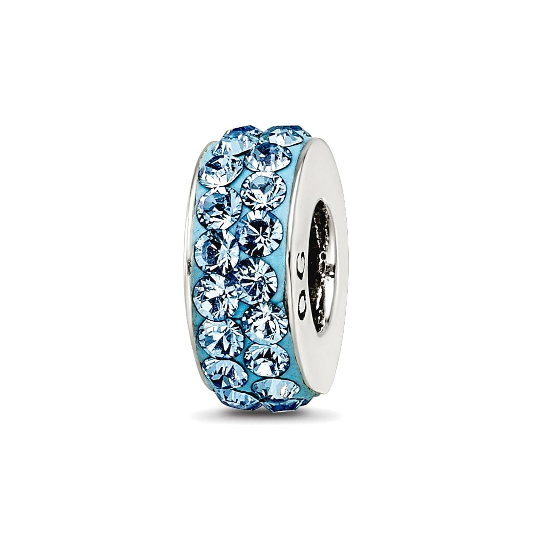 Sterling Silver Reflections March Double Row Preciosa Crystal Bead