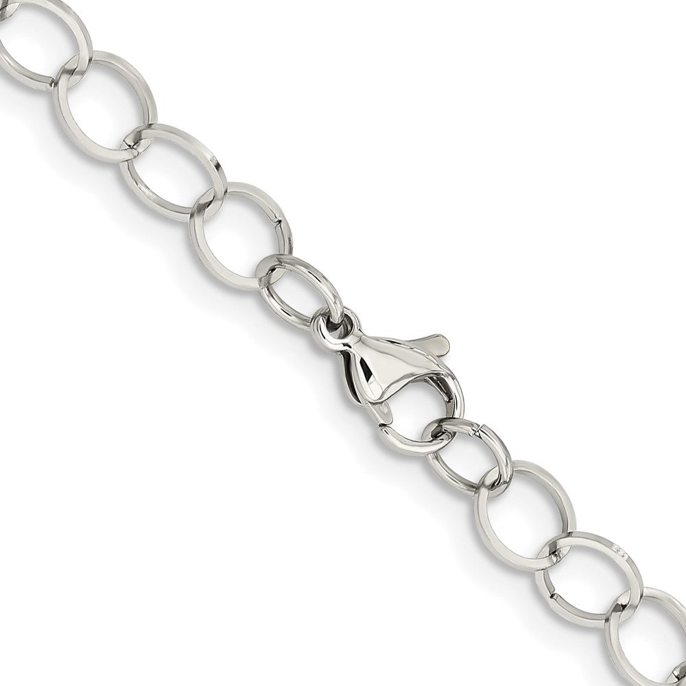 Stainless Steel Polished 8mm Circle Link 24in Necklace