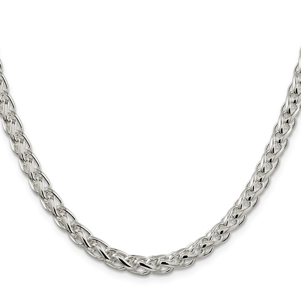 Sterling Silver 6mm Round Spiga Chain 24 Inches