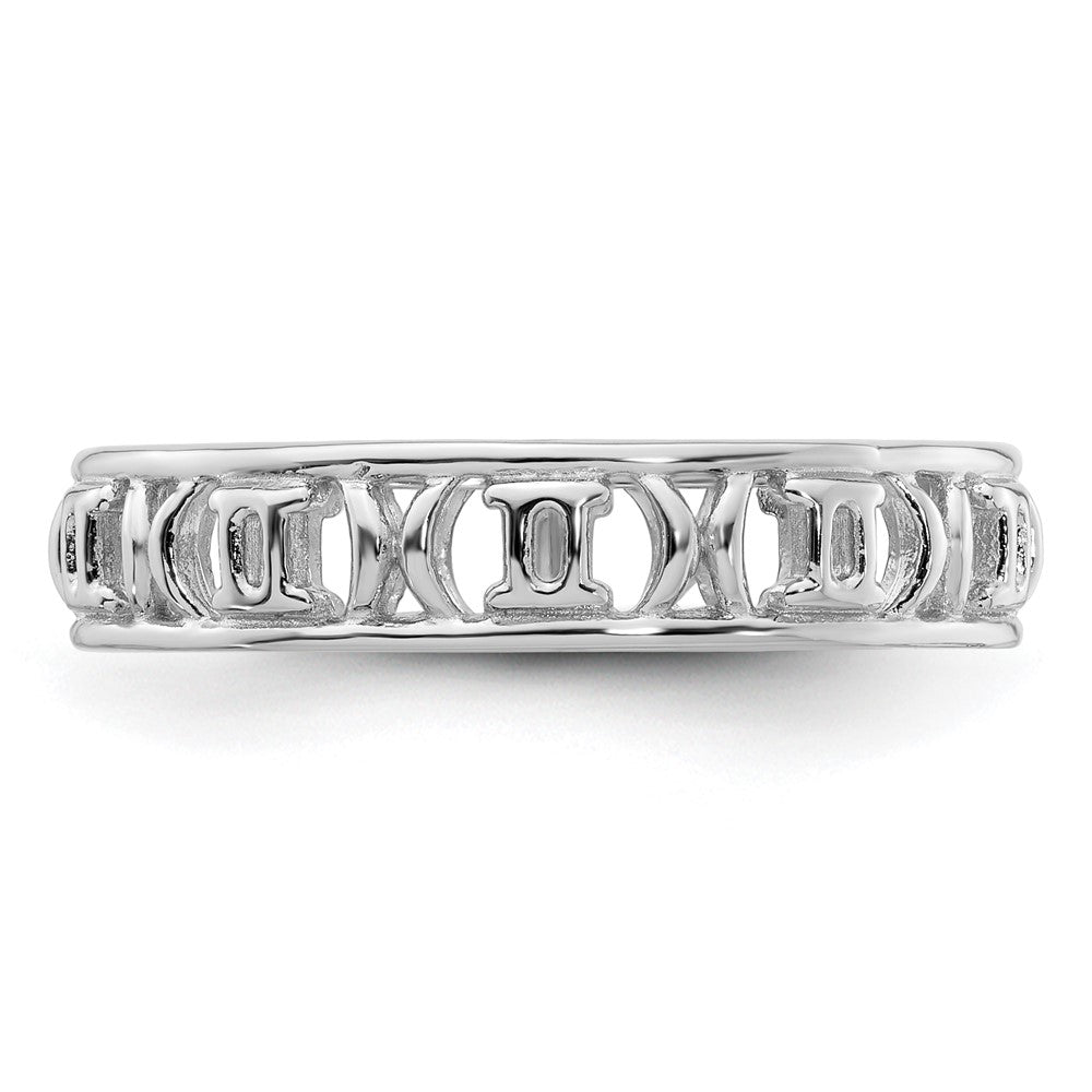 Sterling Silver Stackable Expressions Gemini Zodiac Ring Size -10