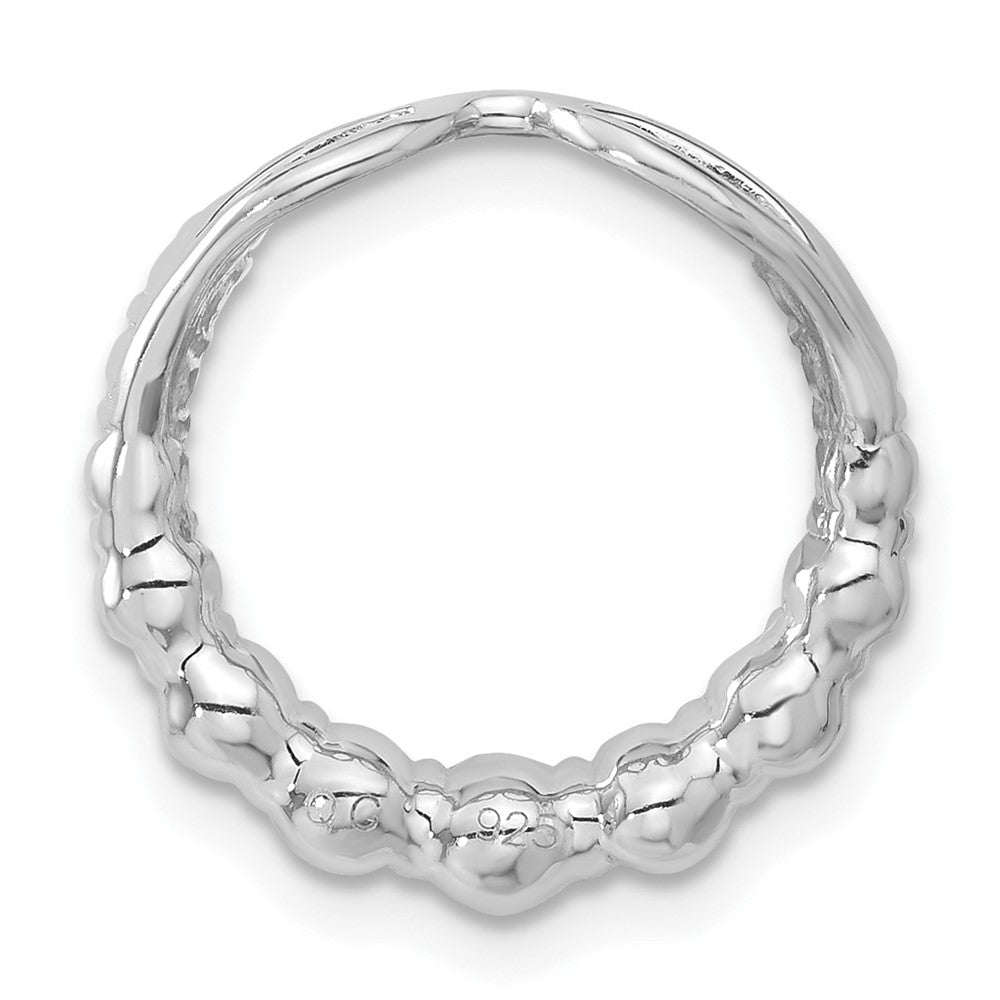 Sterling Silver CZ Circle Chain Slide Pendant