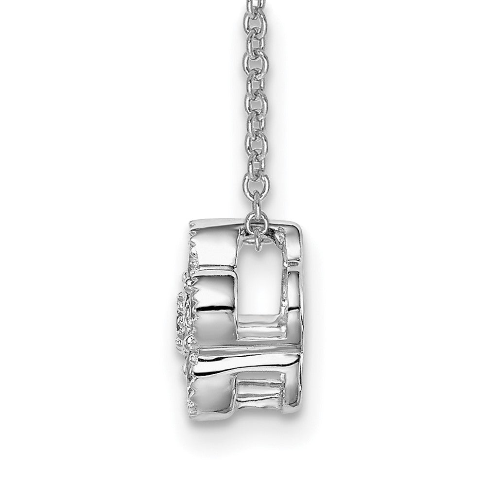 True Origin 14k White Gold 1/4 carat Lab Grown Diamond VS DEF 18 inch Floral Pendant Necklace