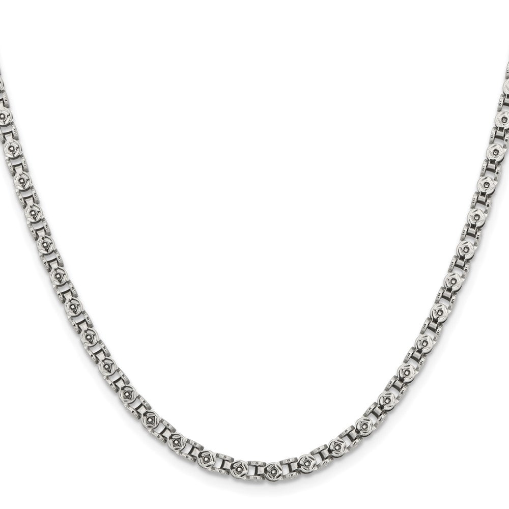 Stainless Steel Polished Fancy Circle Link 22in Chain