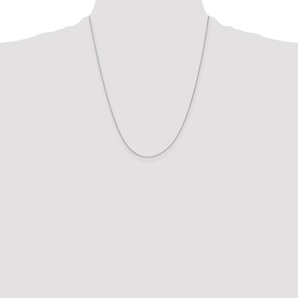 10k White Gold .5mm Baby Box with Lobster Clasp Chain