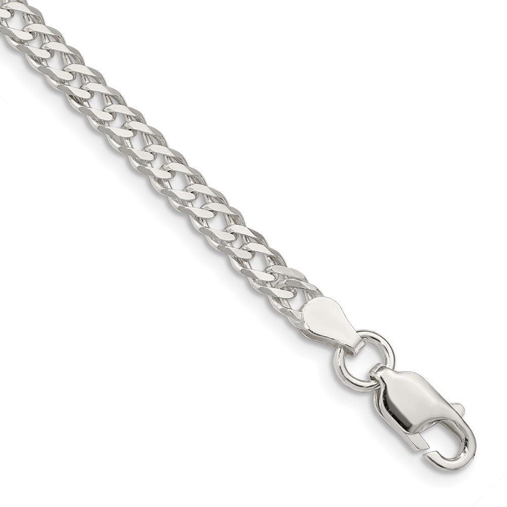 Sterling Silver 4.25mm 6 Side D/C Flat Double Curb Chain 8 inches