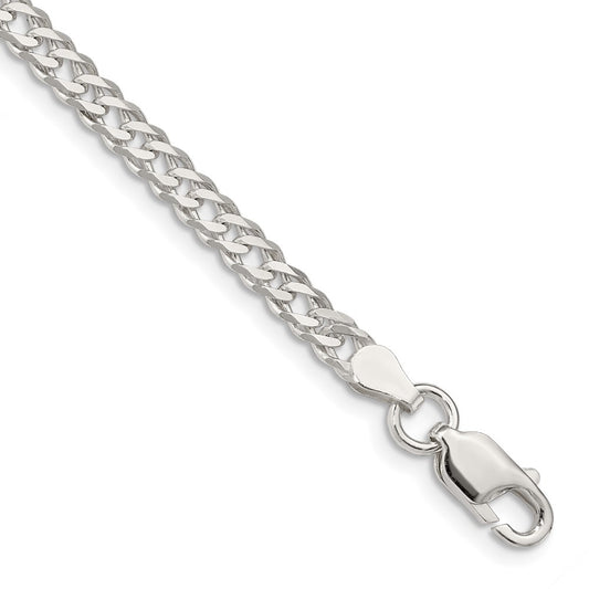 Sterling Silver 4.25mm 6 Side D/C Flat Double Curb Chain 8 inches