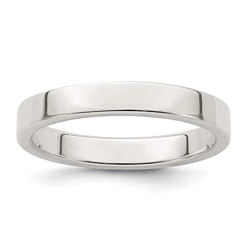 Sterling Silver 3mm Lightweight Flat Size 4.5 Band