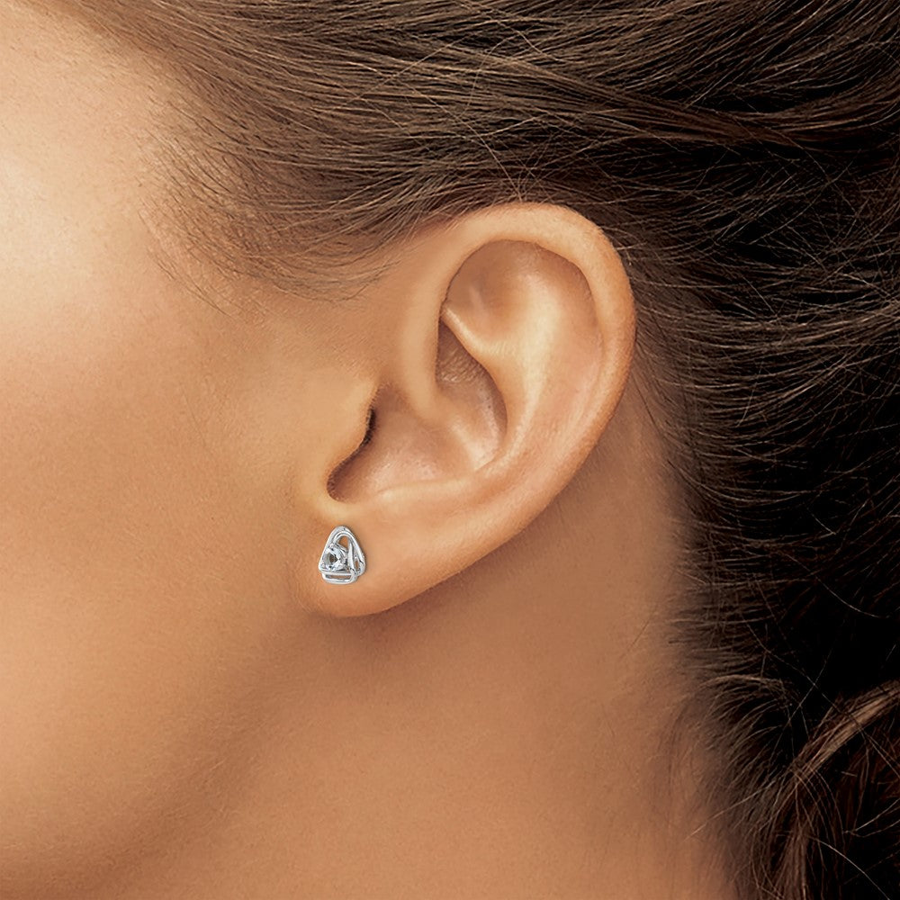 14k White Gold Aquamarine Post Earrings