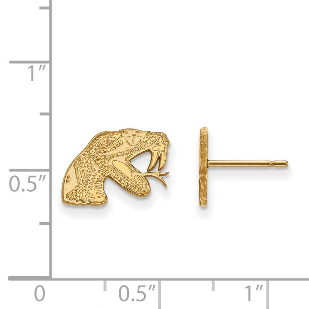 Sterling Silver w/ 14K Yellow Gold-Plated Official Licensed Collegiate Florida AM University (FAMU) XS Post Earrings