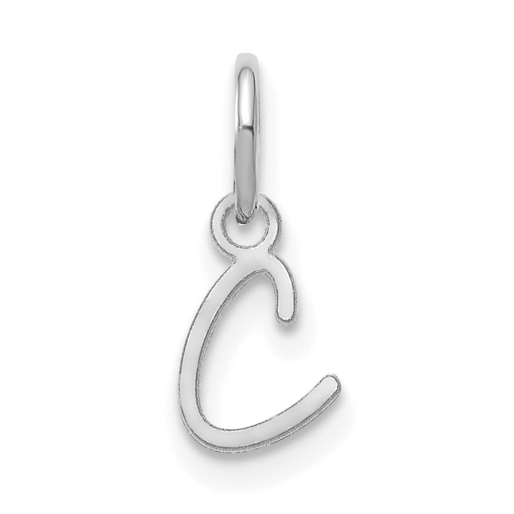 Sterling Silver Rhodium-plated Upper case Letter C Initial Charm