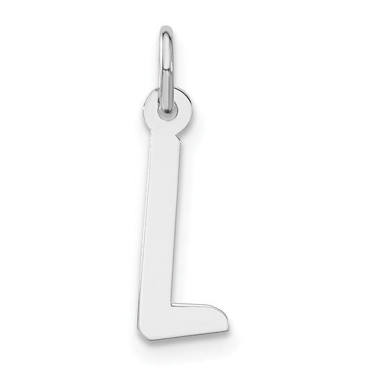Sterling Silver Medium Slanted Block Initial L Charm