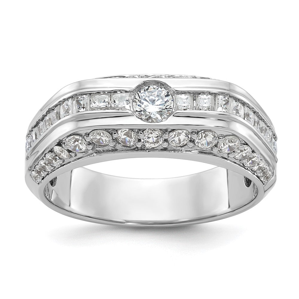 14k White Gold IBGoodman Men's Polished Ring Mounting