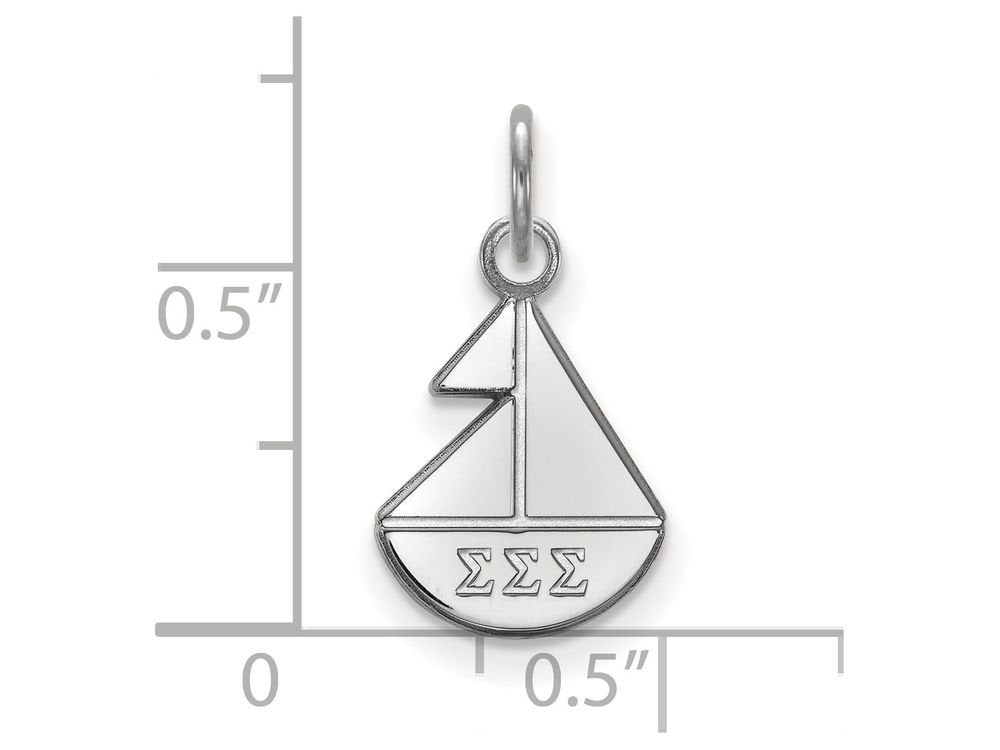 Sterling Silver Official Licensed Greek Sororities Sigma Sigma Sigma (???) XS Pendant