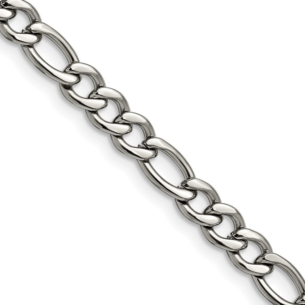 Stainless Steel Polished 5.3mm 18in Figaro Chain