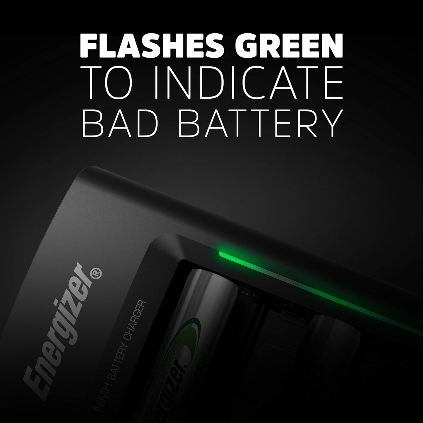 Energizer Rechargeable Battery Charger for C Cell, D Cell, AA, AAA, and 9V Rechargeable Batteries