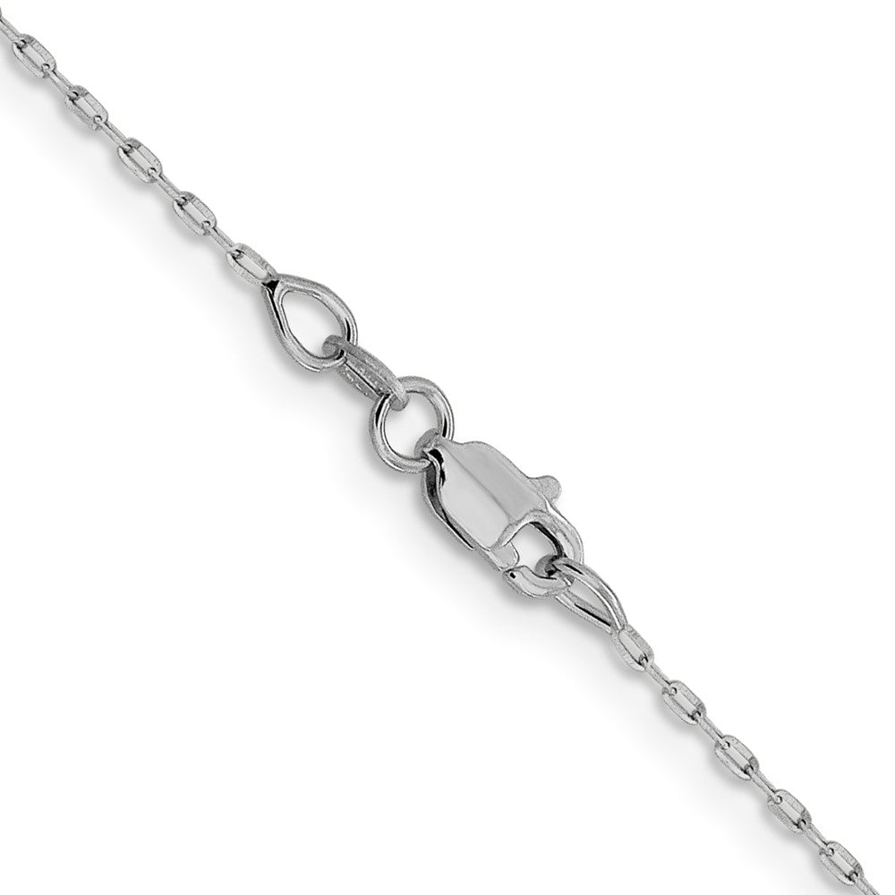 14K White Gold 1mm D/C Open Long Link Cable Chain