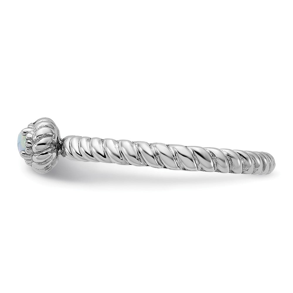 Sterling Silver Stackable Expressions Created Opal Ring